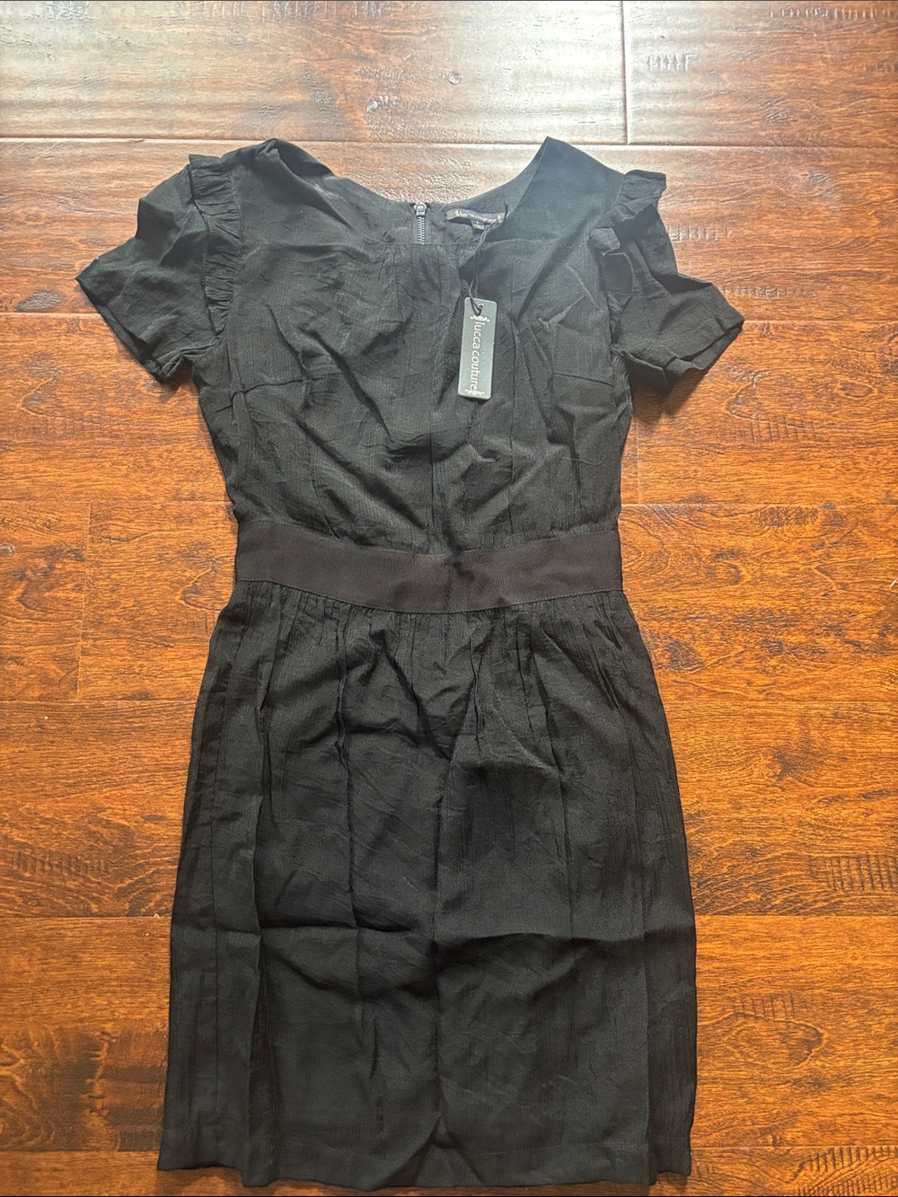 Lucca Couture Black Short Sleeve Fit & Flare Mini Dress